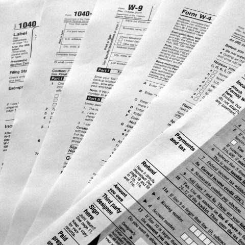 Stack of tax forms